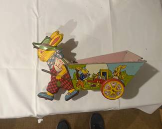 Vintage metal EasterBunny toy