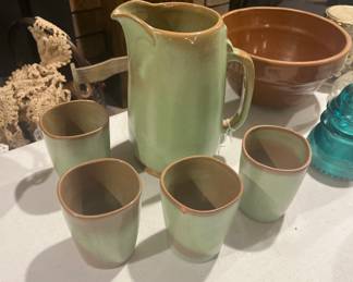 Frankoma pitcher and glasses
