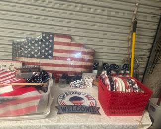 Red, white  and blue decor 