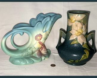 Roseville and Hull Vases