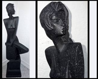 Elegant Art Deco Style Statue; Showing Close Up