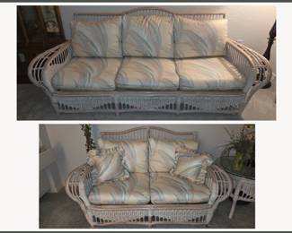 Very Nice Rattan Sofa and Love Seat