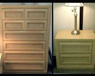 Thomasville Bedroom Set Chest of Drawers 2 NIghtstands and a King Headboard and Dresser with Mirror