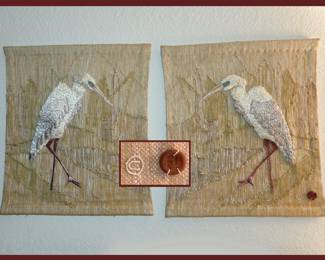 Don Freedman Pair of Heron Tapestries
