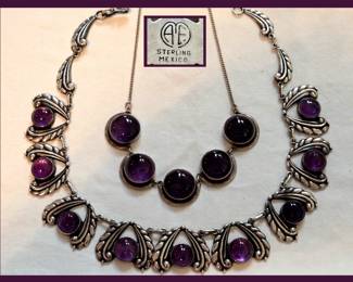 Fabulous Sterling Necklaces; Larger is Marked AE Sterling Mexico
