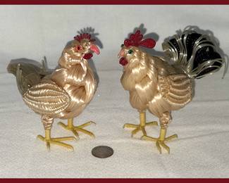 Cool Little Twisted Plastic Chicken & Rooster