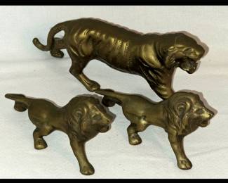 2 Brass Lions and a Brass Tiger