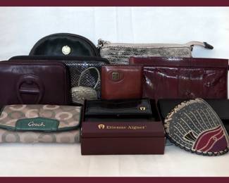 Little Wallets and Change Purses including Coach, Etienne Aigner, Eel Skin and Carlos Falchi