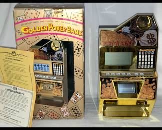 Golden Poker Bank Play and Save with Original Box