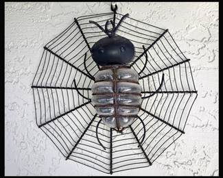 Cool Metal and Glass Spider on Web