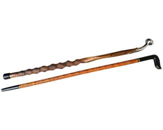 Hand-Carved Walnut Walking Stick with Other Dog Headed Wood Walking Stick