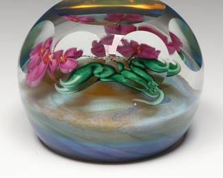Steven Lundberg Art Glass Paperweight, 1982