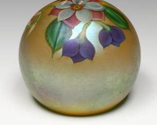 Greg Held for Orient & Flume Floral Art Glass Paperweight, 1982
