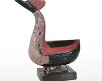 Polychrome Carved Wooden Rooster