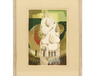 Vae Barnes Screenprint "The Wedding," 1948