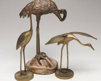 Leonard Brass Hollywood Regency Heron with Sarreid Ltd. Crane, More