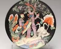 Chinese Famille Noir Porcelain Decorative Bowl