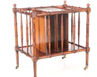 Baker Furniture Faux Bamboo Burled Wood Canterbury