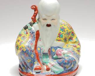 Chinese Export God of Longevity Shoulao Porcelain Figure