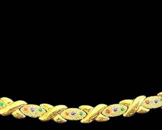 Gold Tone 925 Silver XOXO Bracelet 