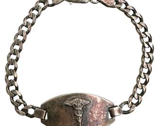 Sterling Silver Medical Alert Bracelet 