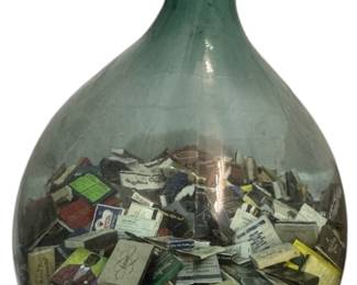 LARGE Green French Demijohn Bottle 