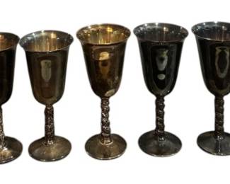 Vintage Silverplated Wine Goblets 