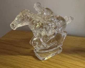 Glass horse , Jockey figurine