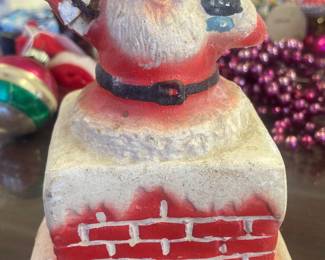 Chalkware Santa on chimney