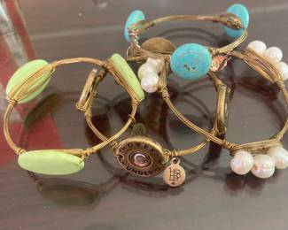 Four Bourbon and Bowties wire bracelets