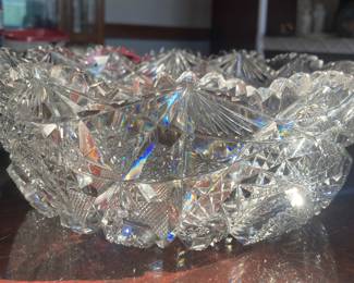 Brilliant cut crystal bowl - gorgeous.