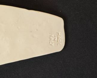 Vintage Italian Hand Painted Pedestal Cake Stand and Ceramic Serving Knife