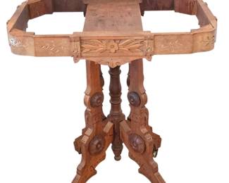 Eastlake Style Walnut Parlor Table needs Marble Top