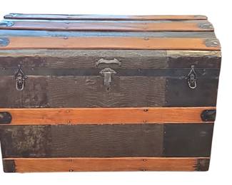Antique Dome Top Steamer Trunk