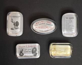 Vintage Advertising Glass Paperweights