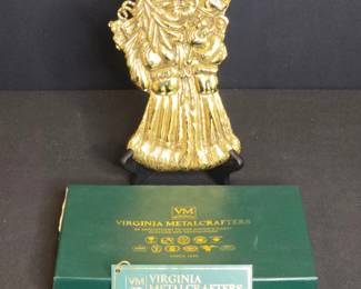 Virginia Metalcrafters Father Christmas Brass Trivet