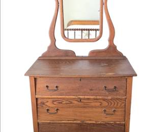 Antique Oak Dresser with Mirror