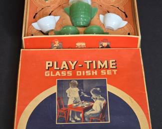 Vintage Play Time Glass Dishes