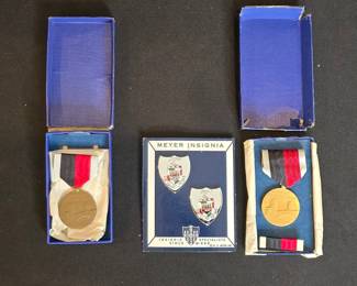 Vintage WWII Army of Occupation Medals and 5th Infantry Pins