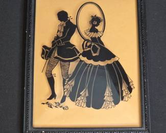 Vintage Victorian Reverse Painting on Bubble Glass