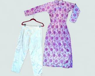 Vintage Vietnamese Ao Dai Dress and Pants 
