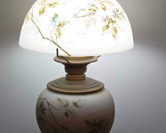 Antique Queen Anne Hurricane Table Lamp Electrified