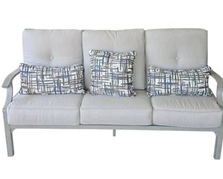 Outdoor 3 Seater Light Gray Aluminum Sofa