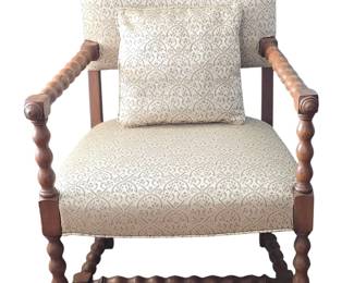 Vintage Reupholstered Spindle Chair 