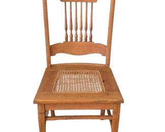 Antique Carved Oak Spindle Back Chair