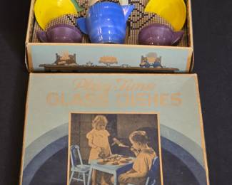 Vintage Play Time Glass Dishes