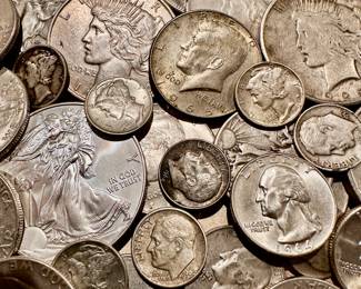 US SILVER COINS US SILVER COINS
Silver Dollars
Silver Half Dollars
Silver Quarters
Silver Dimes