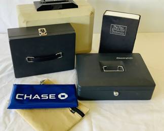 Safes, cash boxes and Money bags