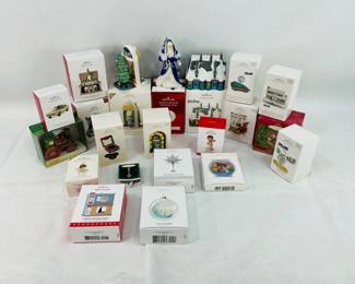 Assorted Hallmark Christmas ornaments