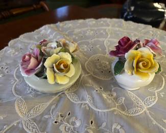 2 Thorley Bone China Flower Figurines